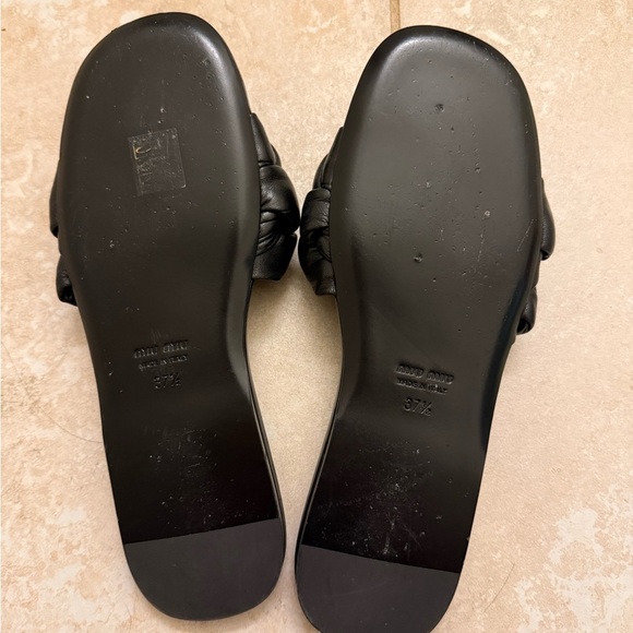 Miu Miu Flat Nappa Leather Sandals - Picture 7 of 7